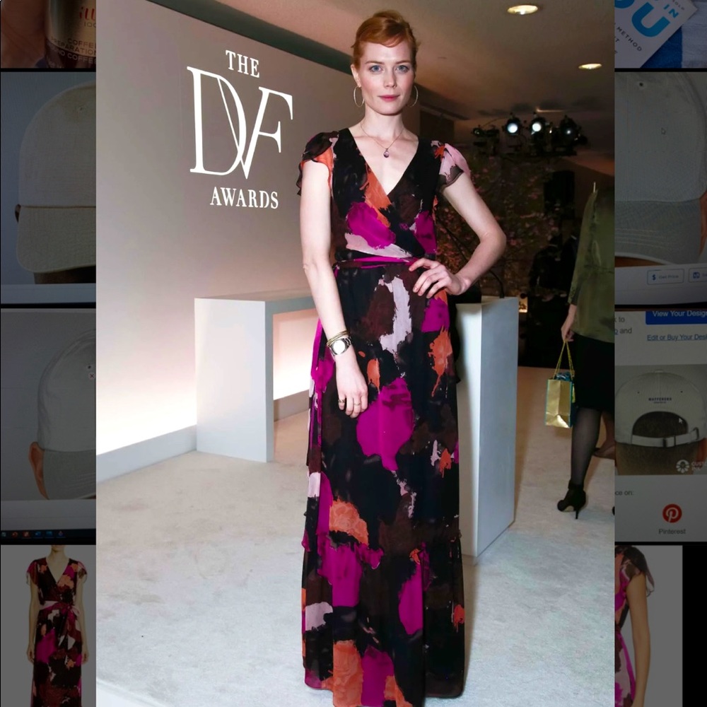 Diane Von Furstenburg DVF Silk Maxi Dress Sz 2